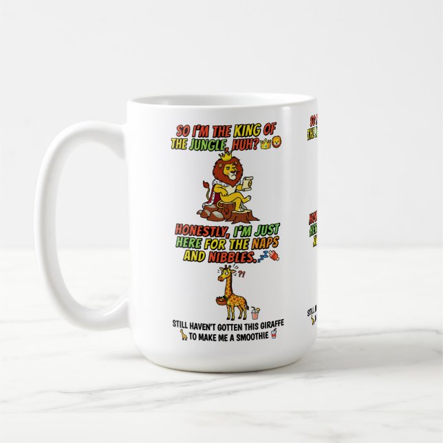 Caneca De Café Rei Da Selva Leão Dorme Engraçado (Esquerda)