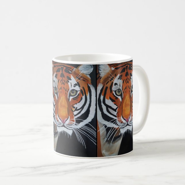 Caneca De Café Rei da Selva Pintura de Alfred Fox (Frente Esquerda)