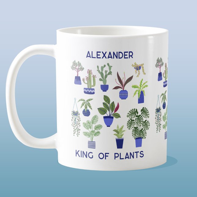 Caneca De Café Rei das Plantas Personalizadas (Criador carregado)