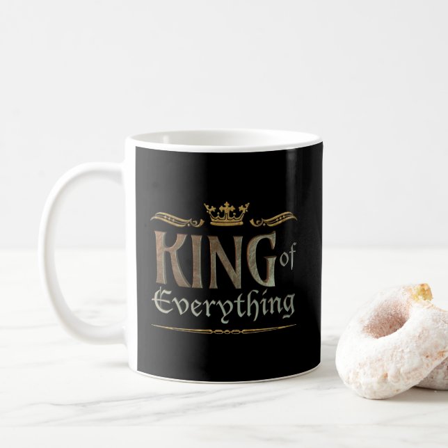 Caneca De Café Rei de Tudo - Avô Pai Real Padre (Com Donut)
