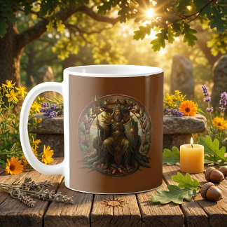 Caneca De Café Rei do Carvalho Solstício de Verão Folclore Britân