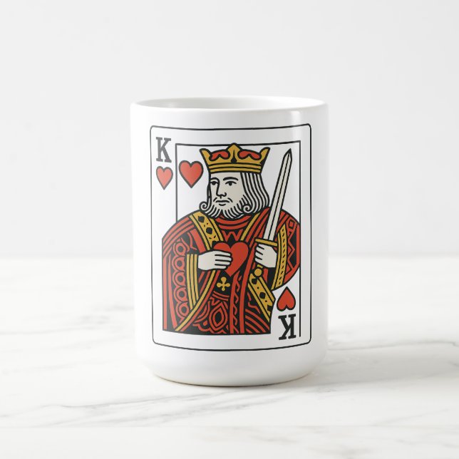 Caneca De Café Rei dos Corações - Vermelho Regal e Dourado (Centro)