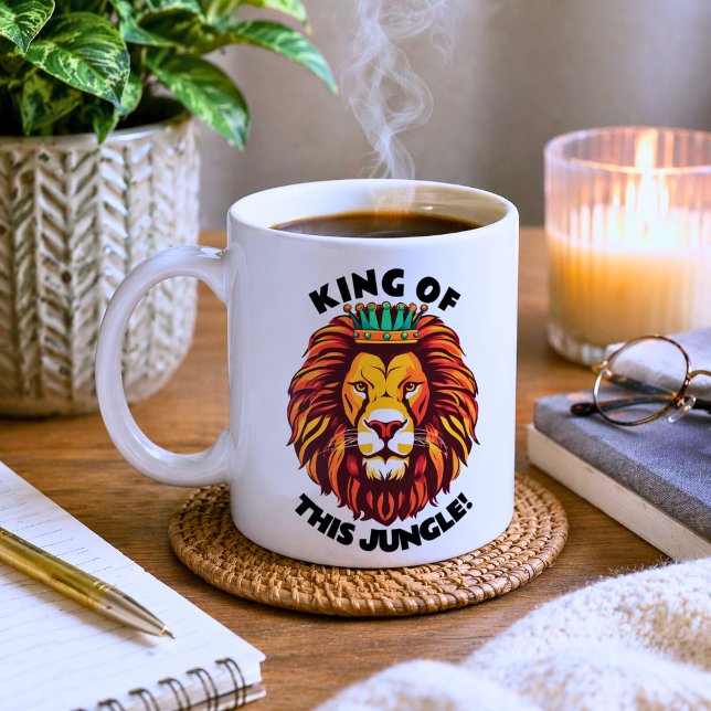 Caneca De Café Rei Engraçado desta Selva (Criador carregado)