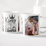 Caneca De Café Rei Fotográfico Personalizado Da Cotação Do Camper<br><div class="desc">Uma engraçada design de tipografia apresenta uma caravana,  que diz: "Rei da campista". Personalize facilmente esta caneca com as suas fotografias de acampamento favoritas.</div>