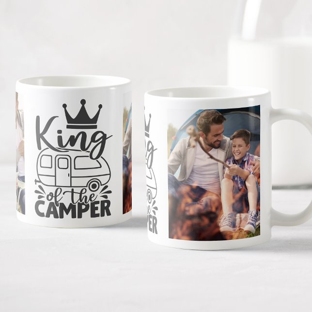 Caneca De Café Rei Fotográfico Personalizado Da Cotação Do Camper (Criador carregado)