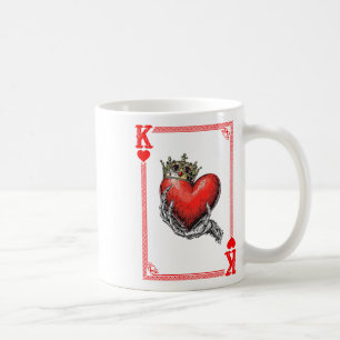 Caneca De Café Rei Rainha Dos Corações Jogando Casal De Cartões