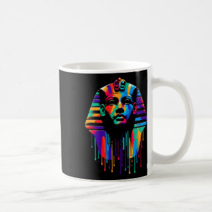 Caneca De Café Rei Tut. Tutankhamun Estilo Vibrante Minimalista C