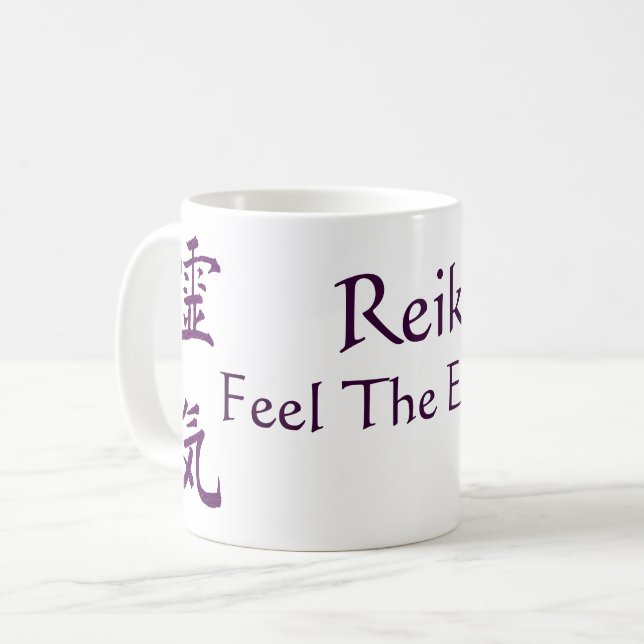Caneca De Café Reiki Sente A Energia (Frente Esquerda)