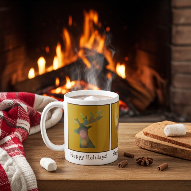 Caneca De Café Reinador de Natal Personalizado, Dourado Profundo  (Criador carregado)