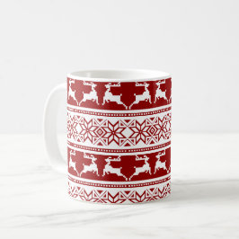 Caneca De Café Reindeado Escandinavo de Natal Nórdico