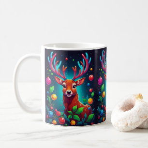 Caneca De Café "Reindeer & Baubles" Natal