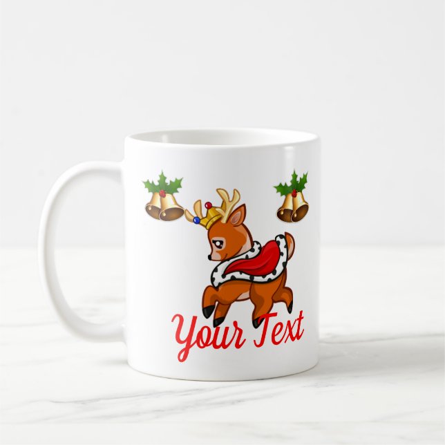 Caneca De Café Reindeer de Natal, Bells & Ivy (Esquerda)