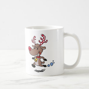 Caneca De Café Reindeer de Natal em execução   escolher a cor de 