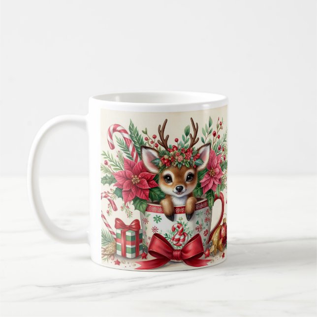 Caneca De Café Reindeer de Natal Mug 2 (Esquerda)