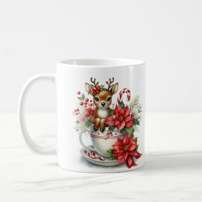 Caneca De Café Reindeer de Natal Mug 8 (Esquerda)