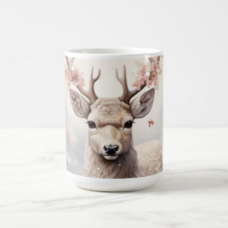 Caneca De Café Reindeer De Natal Na Floresta