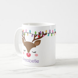 Caneca De Café Reindeer de Natal para Criança Mug Personalizado