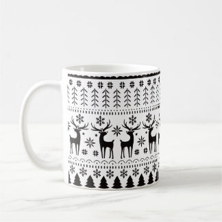 Caneca De Café Reindeer de Natal para Folk Moderno