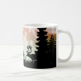 Caneca De Café Reindeer e Sleigh Silhouette