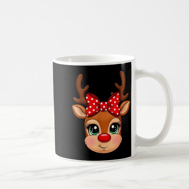 Caneca De Café Reindeer Merry Christmas Girl Boy Kids  (Direita)