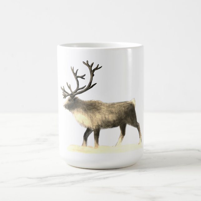 Caneca De Café Reindeer no dia de inverno (Centro)