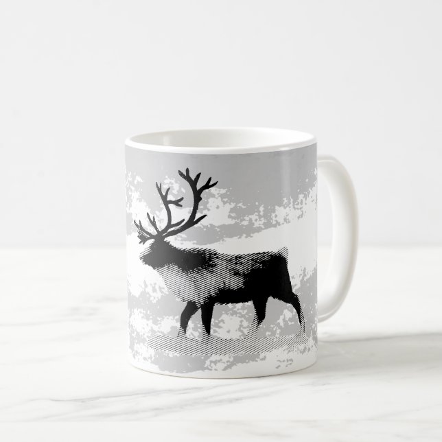 Caneca De Café Reindeer no dia de inverno (Frente Esquerda)