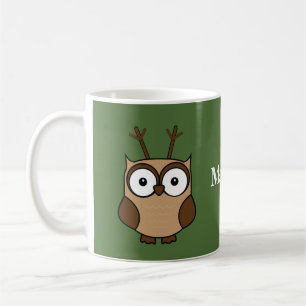Caneca De Café Reindeer Owl Personalizado