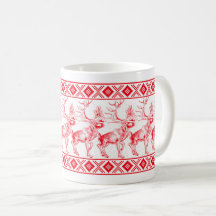 Reindeer Toile de Jouy Mug