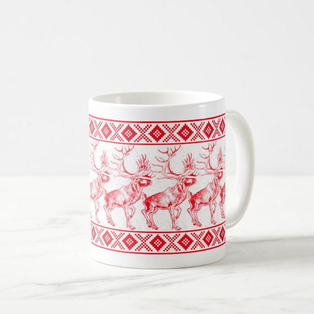 Caneca De Café Reindeer Toile de Jouy Mug (Frente Esquerda)