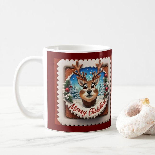 Caneca De Café Reindeer Wonderland Coffee Mug (Com Donut)