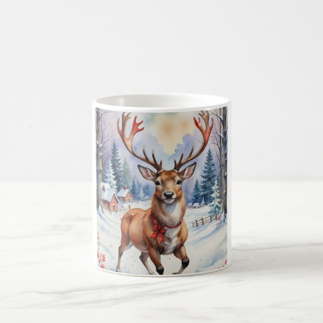 Caneca De Café Reindeer Wonderland: Feriado Feliz (Centro)