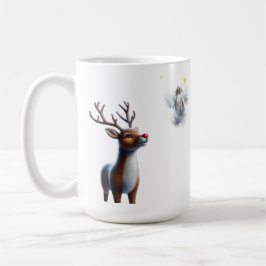 Caneca De Café Reindeir Olhando para Jesus Reindeer de Natal