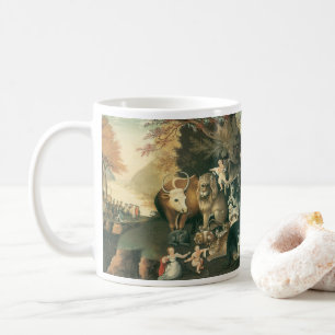 Caneca De Café Reino Pacífico de Edward Hicks Arte Popular Antiga