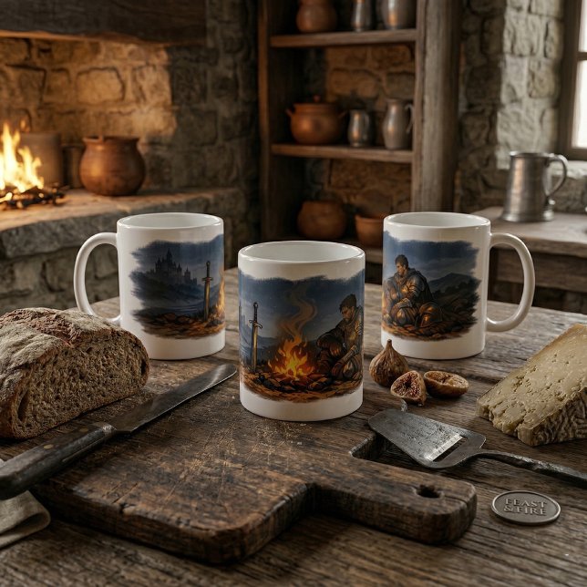 Caneca De Café Reinos Mitológicos Vigília do Cavaleiro (Criador carregado)