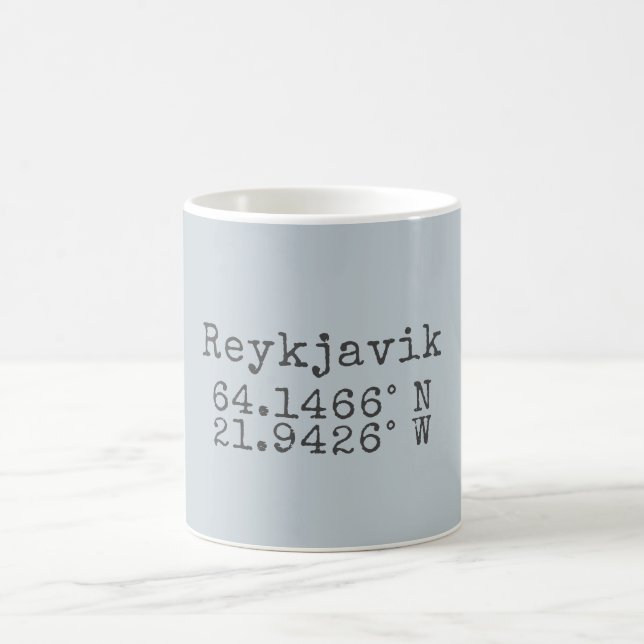 Caneca De Café Reiquiavique Islândia, latitude e longitude (Centro)