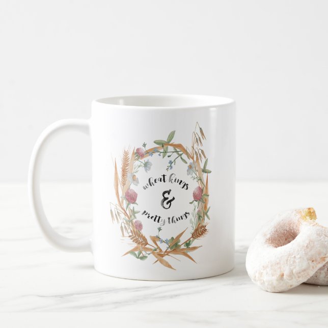 Caneca De Café Reis do trigo & coisas bonito (Com Donut)
