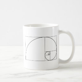 Caneca De Café Relação dourada espiral de Fibonacci