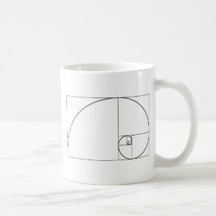 Caneca De Café Relação dourada espiral de Fibonacci