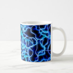 Caneca De Café Relâmpago de bobina azul-neon elétrico