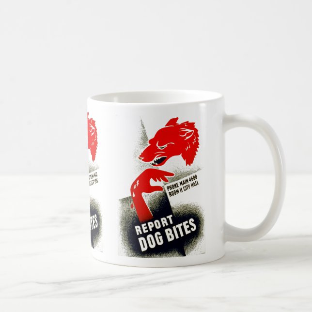 Caneca De Café Relate mordidas de cão (Direita)