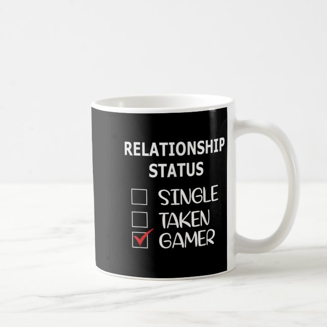 Caneca De Café Relationship Status Single Taken Gamer  (Direita)
