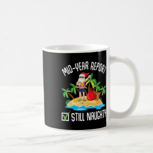 Caneca De Café Relatório de meio de ano Ainda Natal Travesso Em J