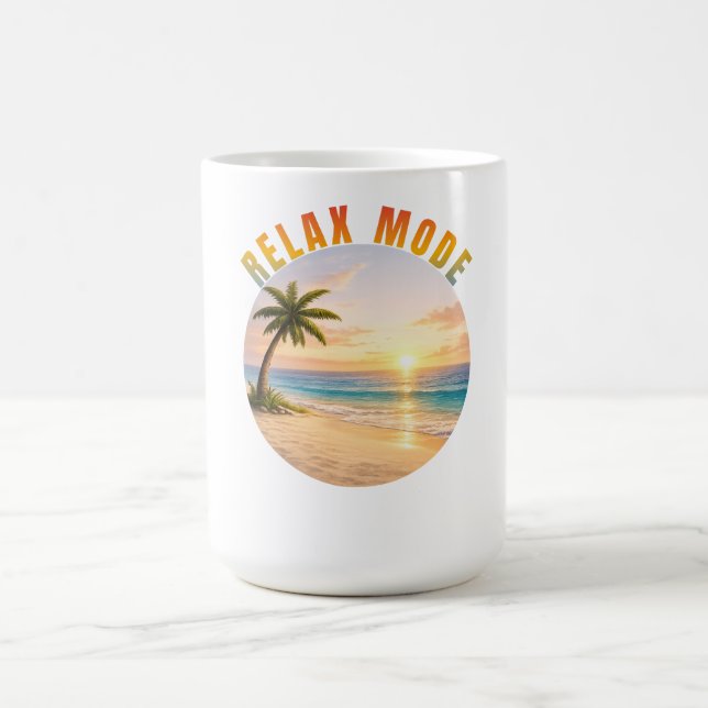 Caneca De Café Relax Mode Tropical Sunset (Centro)