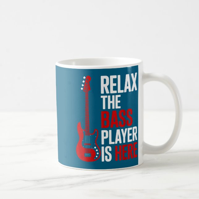 Caneca De Café Relax The B Player Is Here Retro Guitar Musician F (Direita)