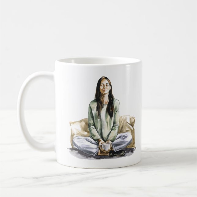 Caneca De Café Relaxamento de mulheres e café de Bebendo (Esquerda)