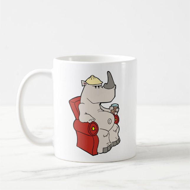 Caneca De Café Relaxando Rhino (Esquerda)