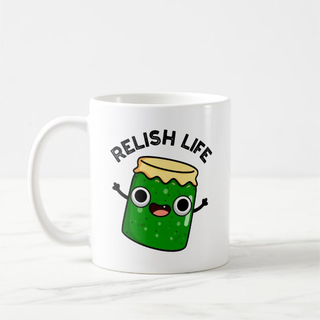 Caneca De Café Relaxe A Vida Engraçada Comida Pun (Esquerda)