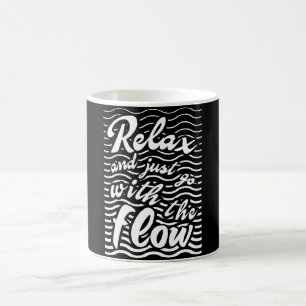Caneca De Café Relaxe e vá com a versão de fluxo, ondas