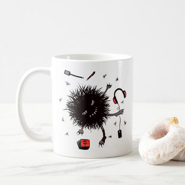 Caneca De Café Relaxe Monstro Preguiçoso Engraçado (Com Donut)