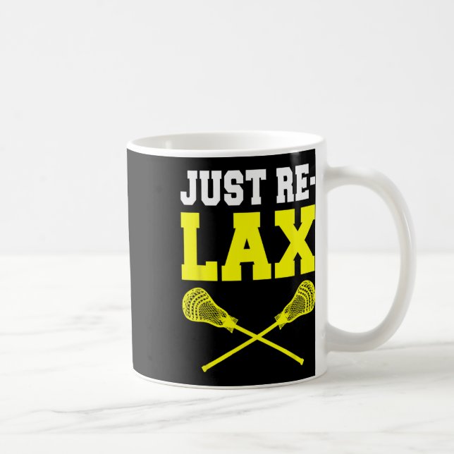 Caneca De Café Relaxe os adesivos de Lacrosse (Direita)